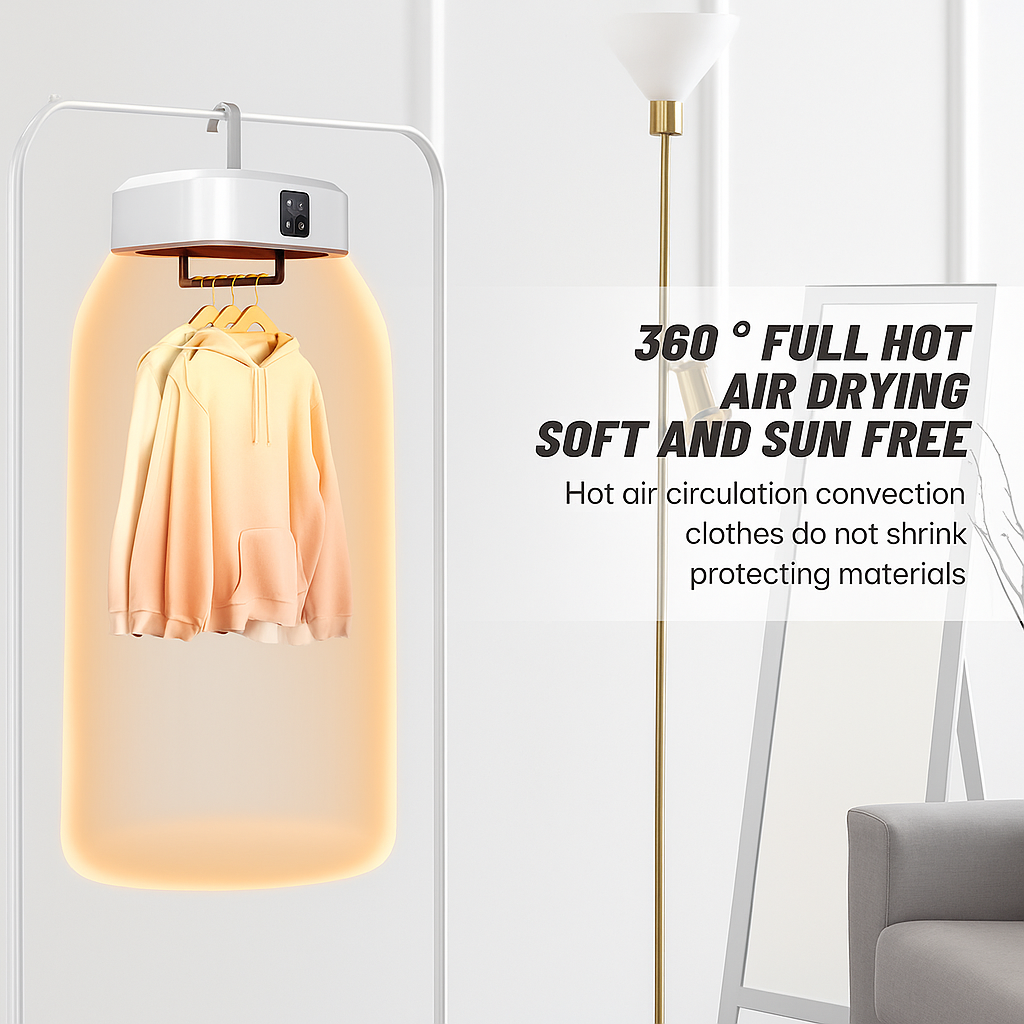 Portable Folding Clothes Dryer with Dual Heat Modes – Large Capacity Drying Wardrobe for Home, Dorms & Travel